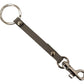 Dolce & Gabbana Elegant Gray Leather Keyring with Silver Accents