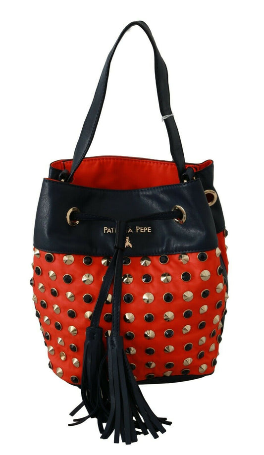 Chic Red Shoulder Tote with Leather Strap - SEHABRANDS