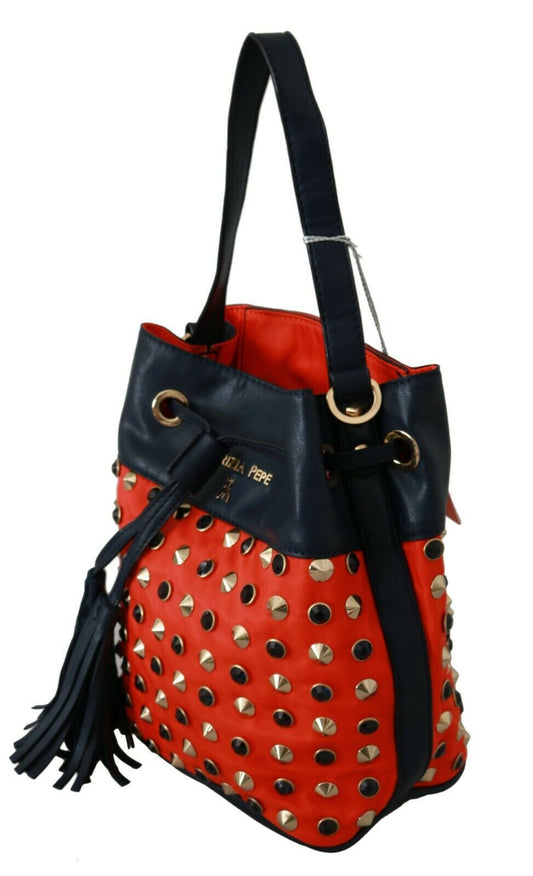 Chic Red Shoulder Tote with Leather Strap - SEHABRANDS