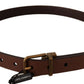 Dolce & Gabbana Elegant Brown Leather Belt with Gold Buckle