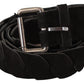 Elegant Black Waist Belt with Metal Buckle - SEHABRANDS