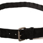 Elegant Black Waist Belt with Metal Buckle - SEHABRANDS