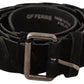 Elegant Black Waist Belt with Metal Buckle - SEHABRANDS