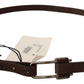 Elegant Brown Fashion Belt with Silver-Tone Buckle - SEHABRANDS