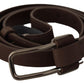 Elegant Brown Fashion Belt with Silver-Tone Buckle - SEHABRANDS