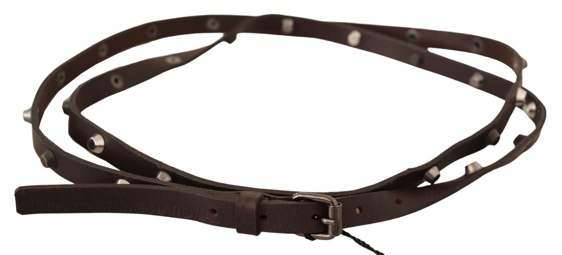 Chic Brown Leather Fashion Belt with Silver Buckle - SEHABRANDS