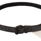 Classic Black Leather Belt with Buckle Fastening - SEHABRANDS