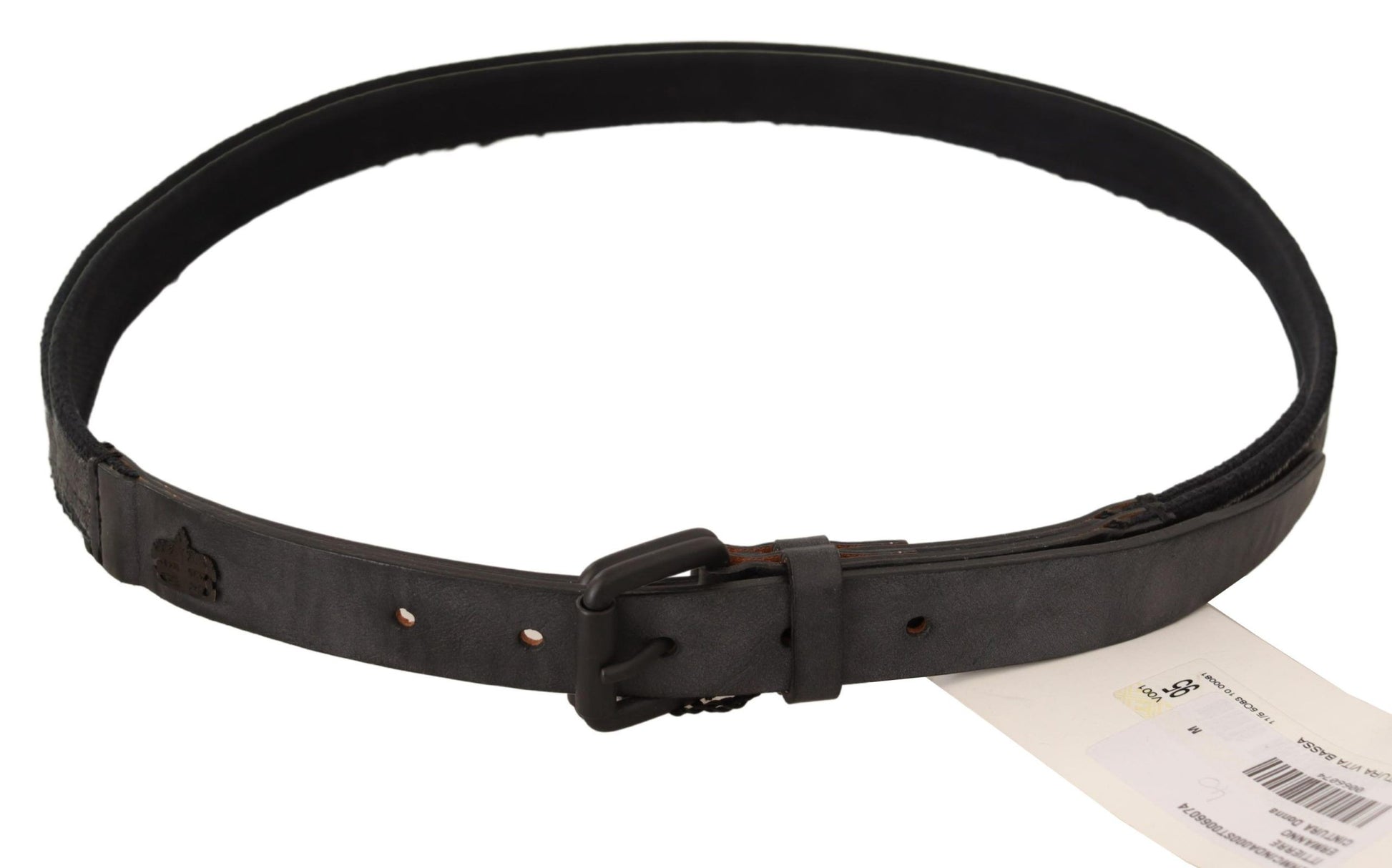 Classic Black Leather Belt with Buckle Fastening - SEHABRANDS