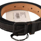 Classic Black Leather Belt with Buckle Fastening - SEHABRANDS