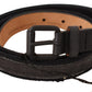 Classic Black Leather Belt with Buckle Fastening - SEHABRANDS