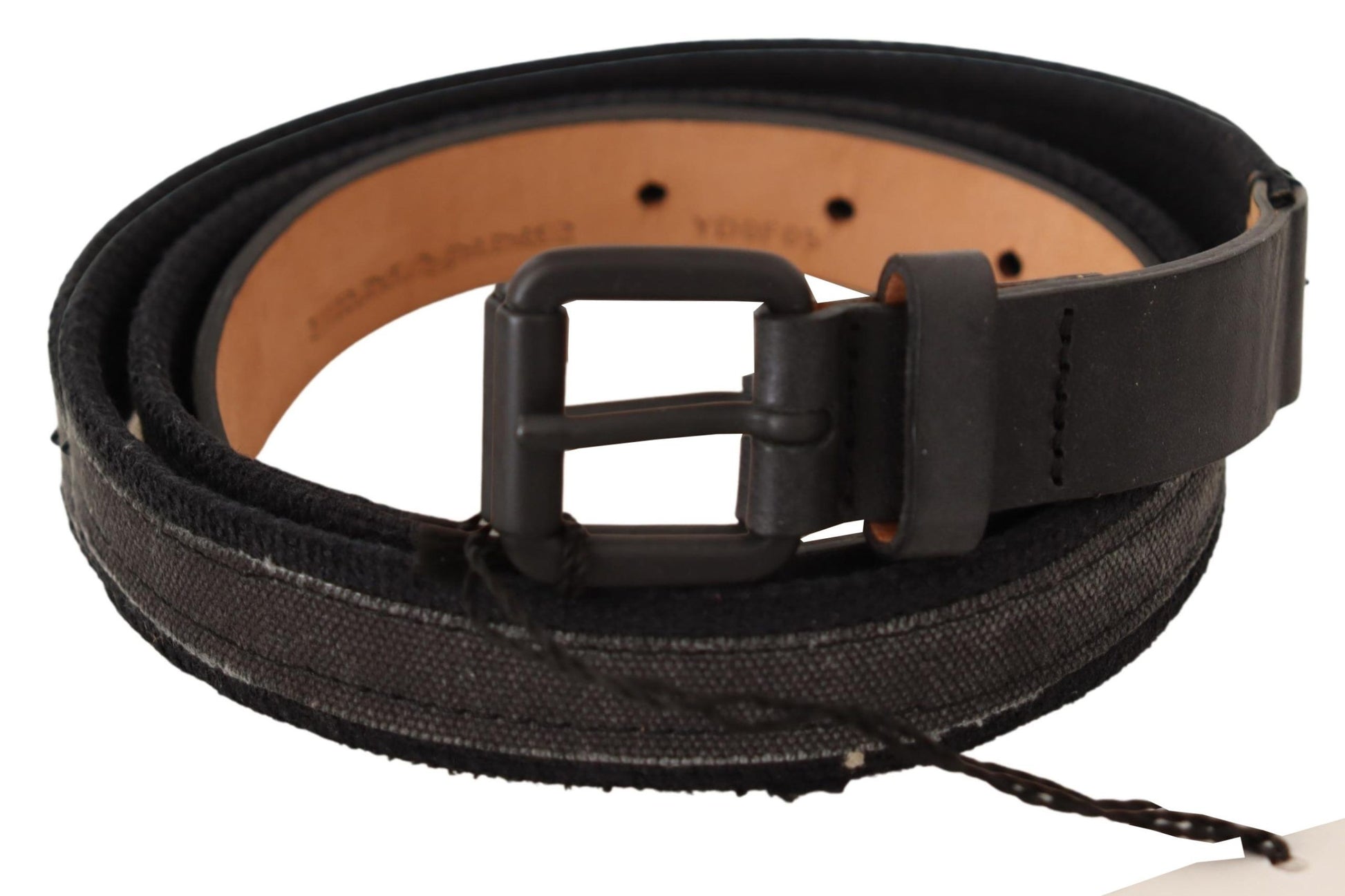 Classic Black Leather Belt with Buckle Fastening - SEHABRANDS