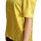 Dolce & Gabbana Elegant Silk Short Sleeve Blouse Top - Yellow