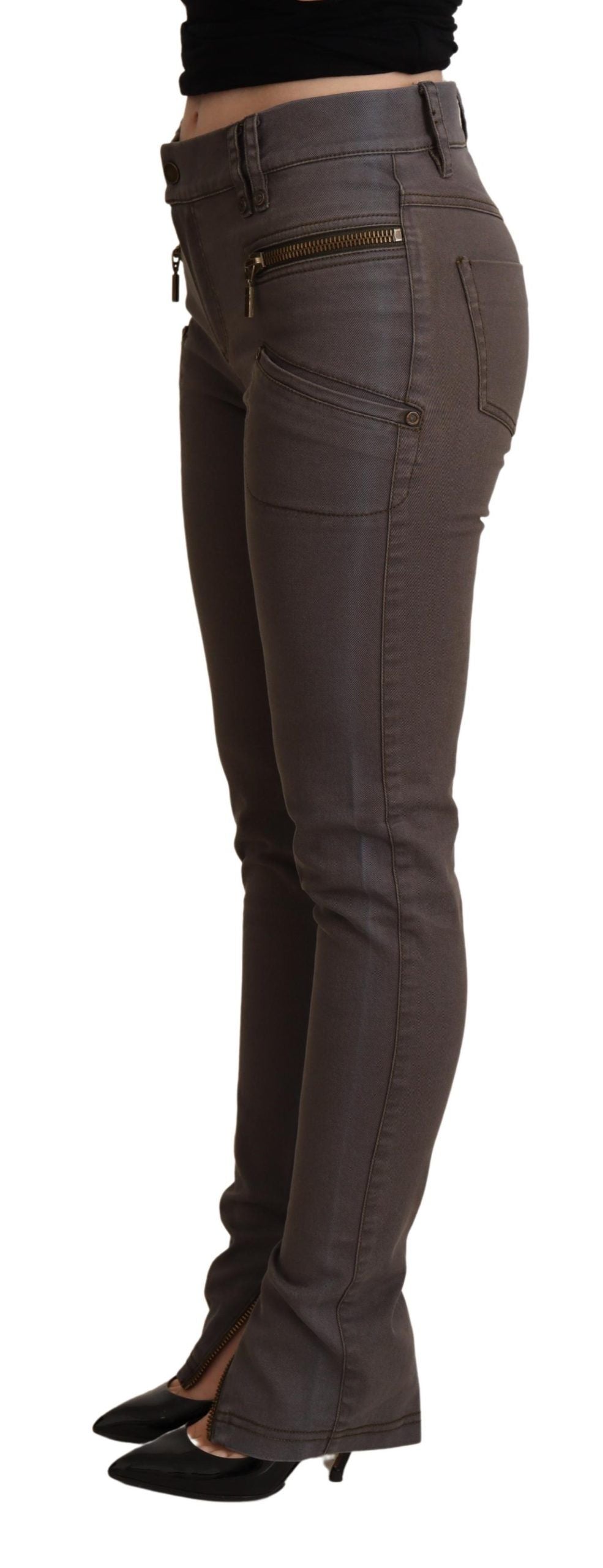 Chic Brown Slim-Fit Skinny Jeans - SEHABRANDS