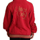 Radiant Red Cotton Full Zip Hooded Jacket - SEHABRANDS