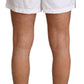 Dolce & Gabbana Elegant White KING Motive Swim Trunks