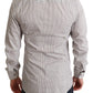 Dolce & Gabbana Elegant Gray Striped Slim Fit Dress Shirt