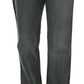 Chic Gray Mid Waist Straight Leg Jeans - SEHABRANDS