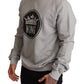 Dolce & Gabbana Regal Crown Cotton Sweater - Sophisticated Gray