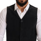 Dolce & Gabbana Elegant Black Cotton Formal Dress Vest