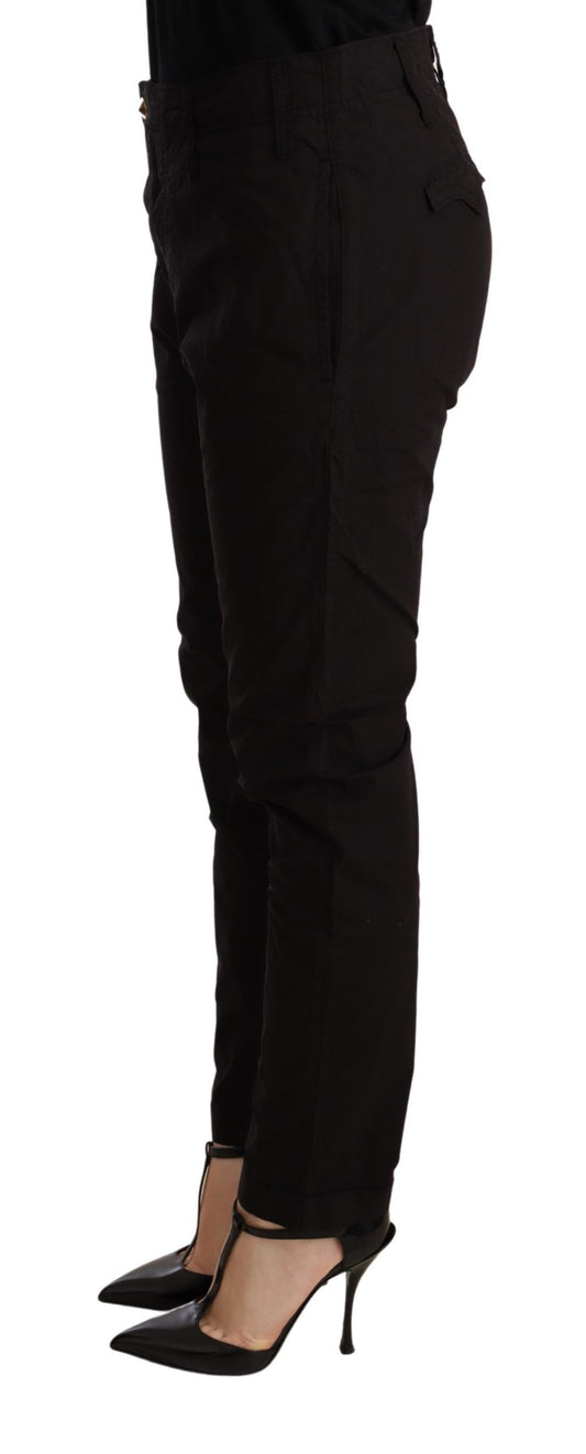 Elegant Black Baggy Cotton Pants - SEHABRANDS