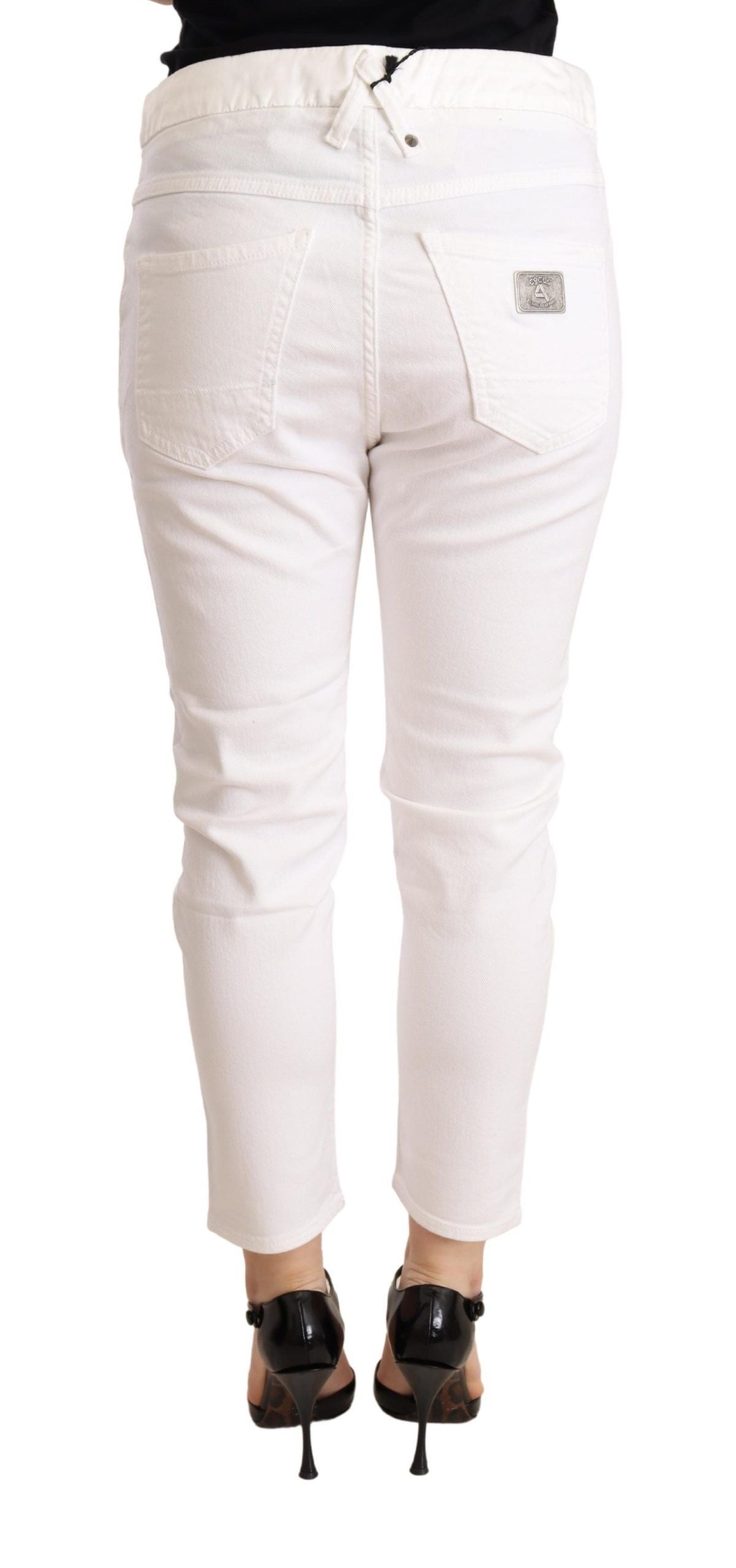 Elegant Slim Fit White Skinny Pants - SEHABRANDS