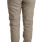 Chic Beige Mid Waist Baggy Pants for Sophisticated Style - SEHABRANDS