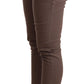 Chic Brown Skinny Mid Waist Cropped Pants - SEHABRANDS