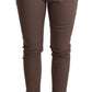 Chic Brown Skinny Mid Waist Cropped Pants - SEHABRANDS