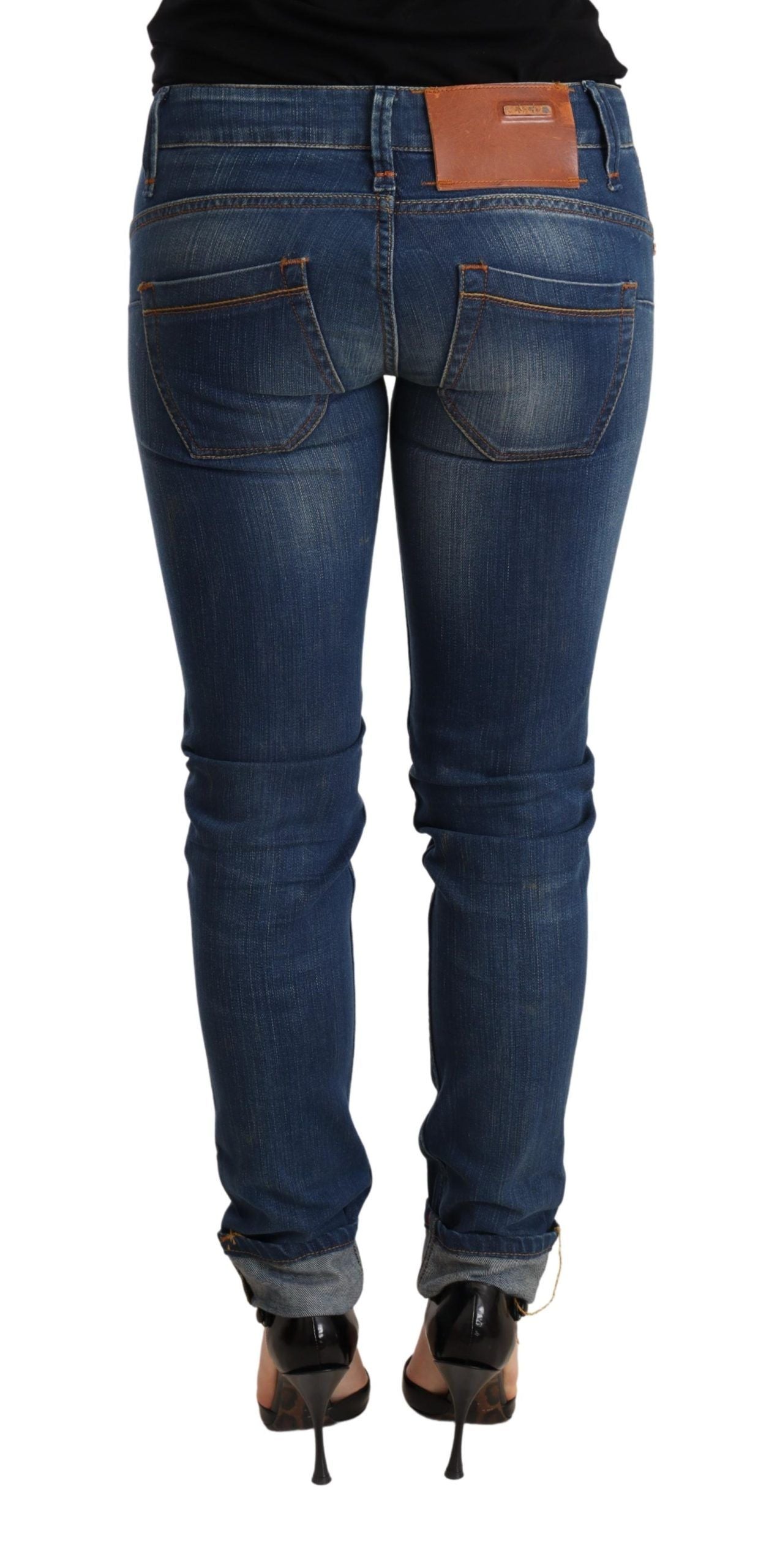 Chic Blue Washed Push-Up Skinny Jeans - SEHABRANDS