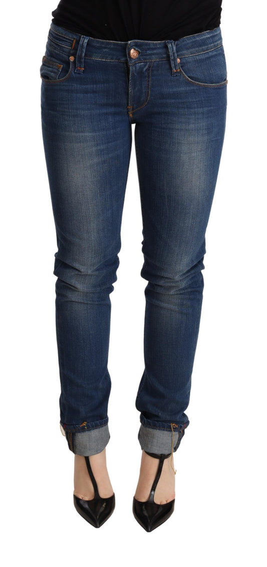 Chic Blue Washed Push-Up Skinny Jeans - SEHABRANDS