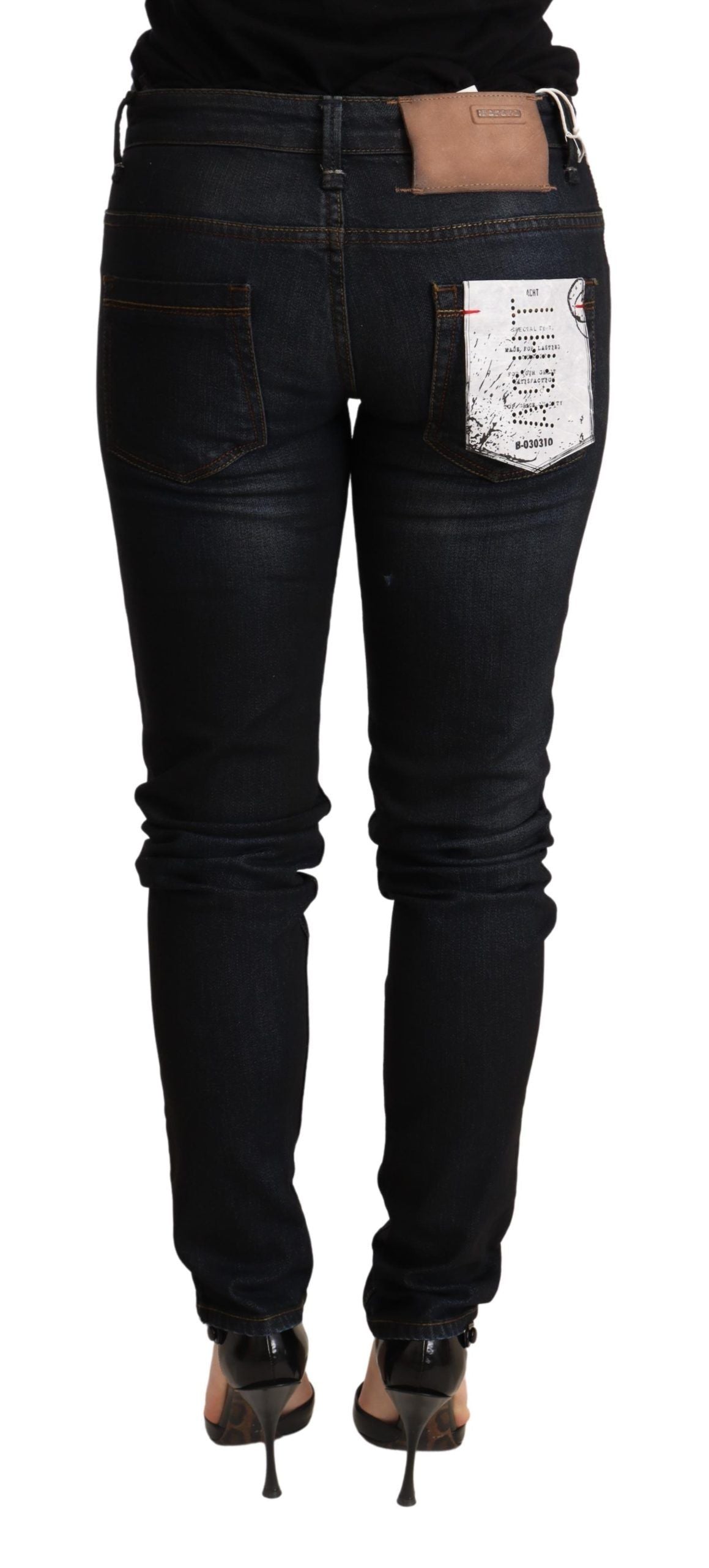 Chic Blue Washed Skinny Low Waist Jeans - SEHABRANDS