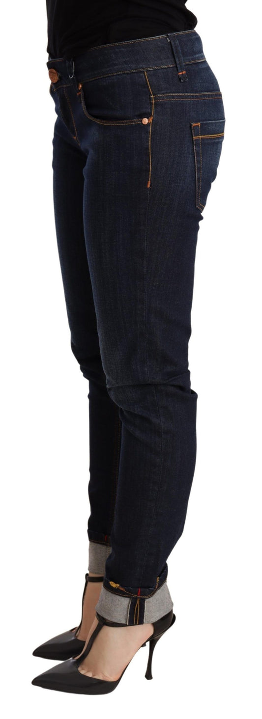 Chic Dark Blue Skinny Jeans - SEHABRANDS