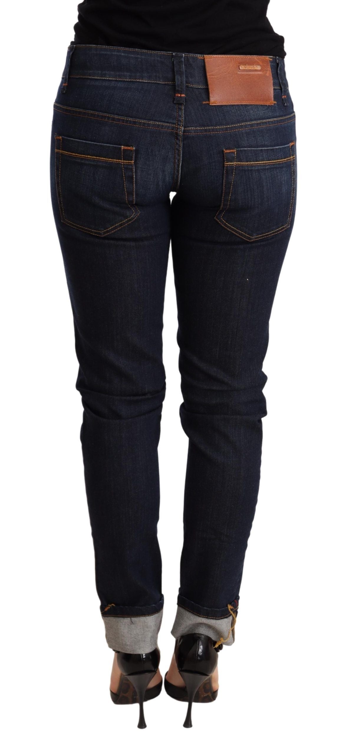 Chic Dark Blue Skinny Jeans - SEHABRANDS