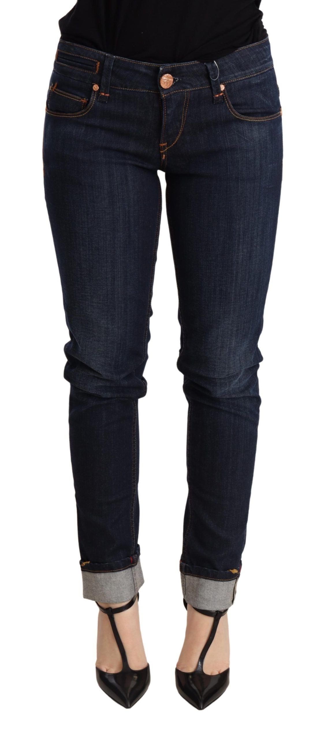 Chic Dark Blue Skinny Jeans - SEHABRANDS