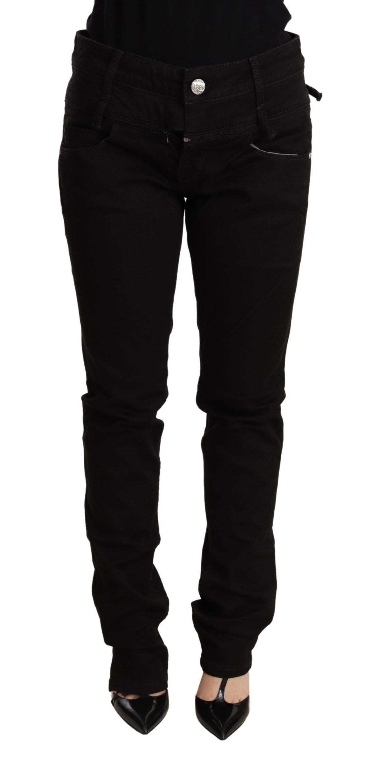 Chic Low Waist Skinny Black Denim - SEHABRANDS