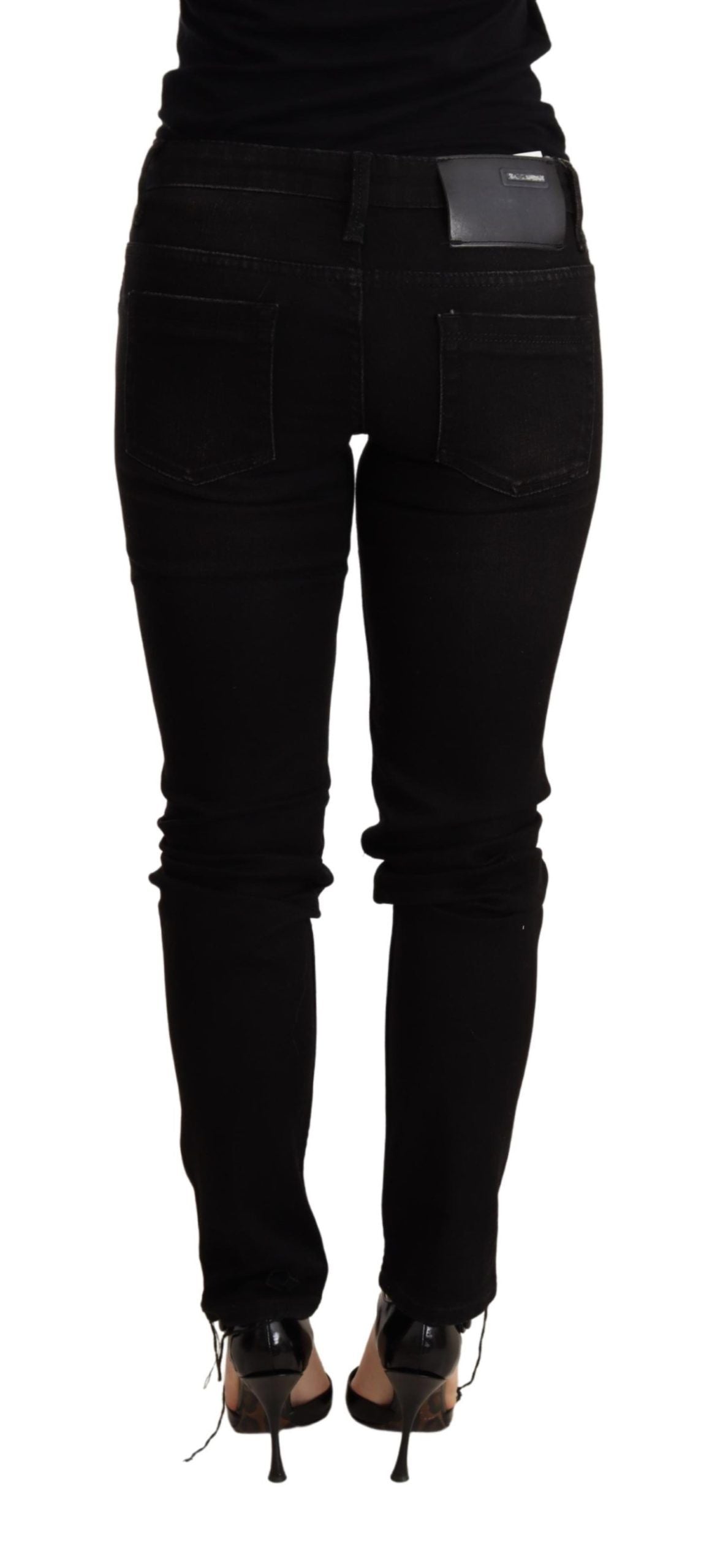 Elegant Slim Fit Black Denim - SEHABRANDS