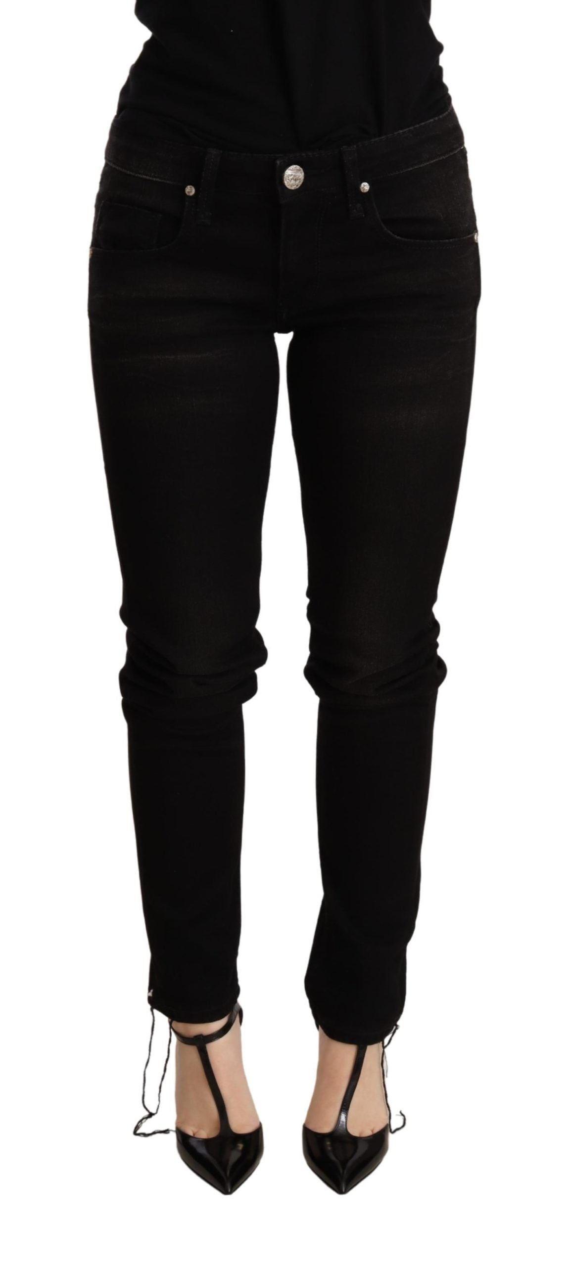 Elegant Slim Fit Black Denim - SEHABRANDS