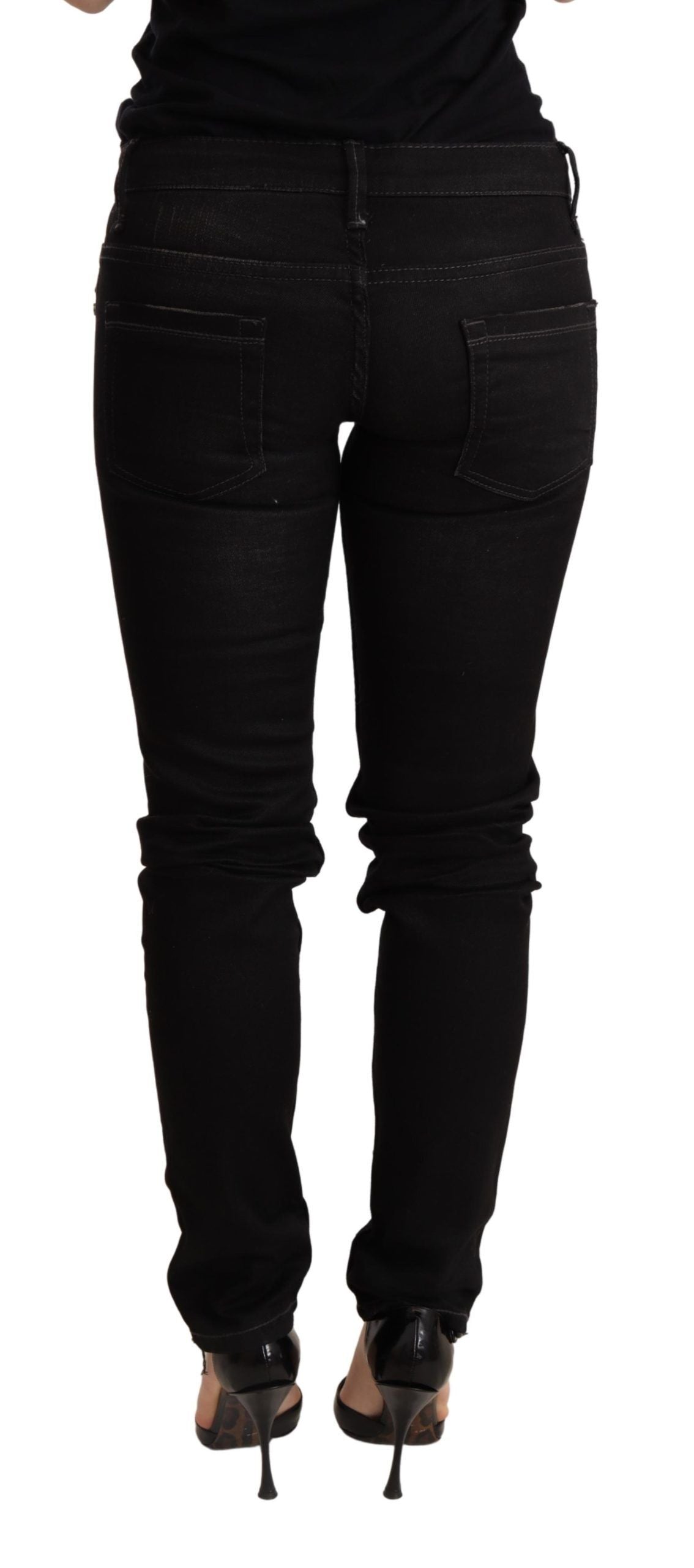 Chic Black Low Waist Skinny Denim - SEHABRANDS