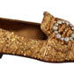 Dolce & Gabbana Elegant Gold Sequin Crystal Flats