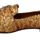 Dolce & Gabbana Elegant Gold Sequin Crystal Flats