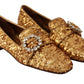 Dolce & Gabbana Elegant Gold Sequin Crystal Flats