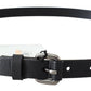 Elegant Black Leather Adjustable Belt - SEHABRANDS