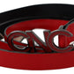 Chic Red Leather Waist Belt with Black-Tone Buckle - SEHABRANDS