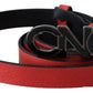 Elegant Red Leather Waist Belt - SEHABRANDS