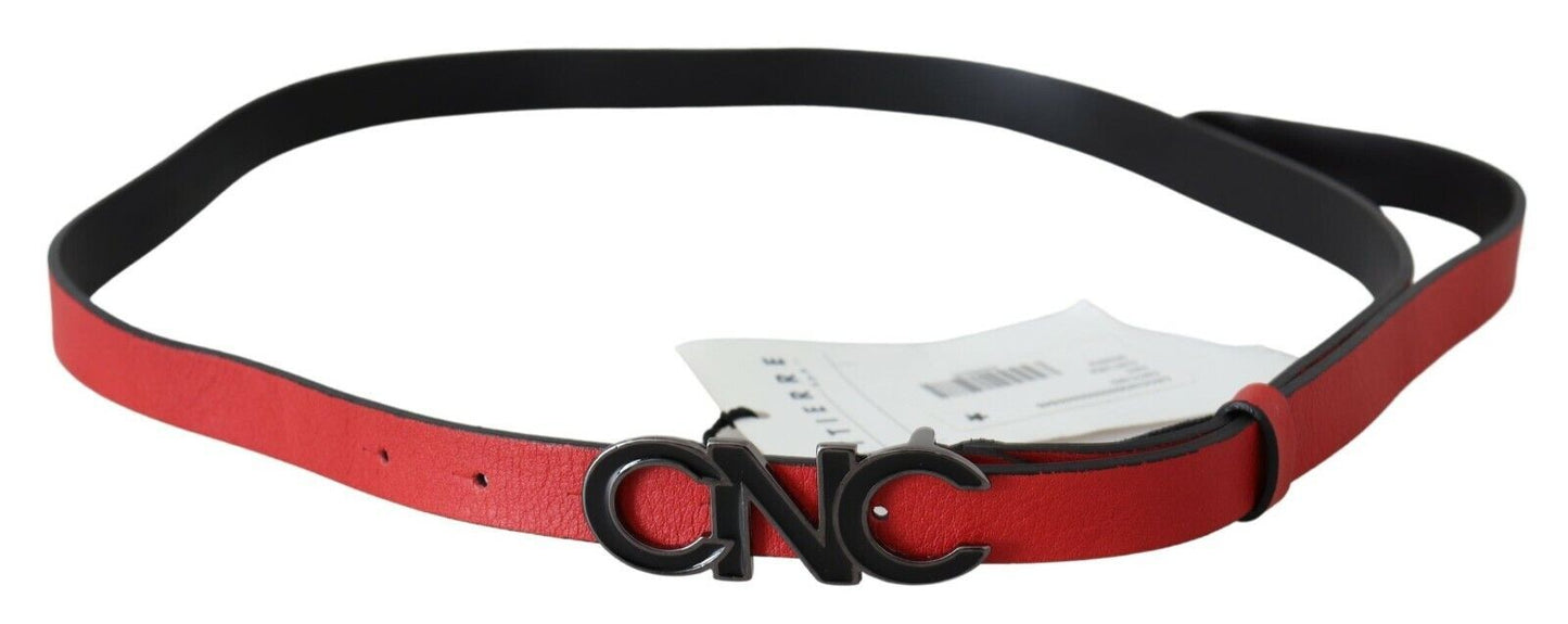 Elegant Red Leather Waist Belt - SEHABRANDS