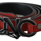 Elegant Blood Red Leather Belt - SEHABRANDS