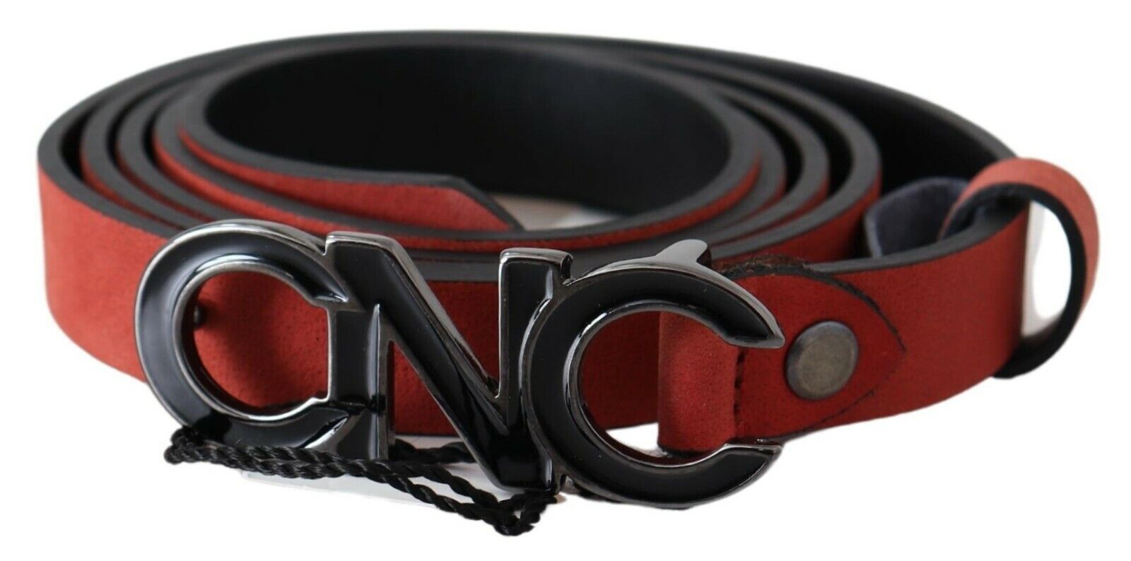 Elegant Blood Red Leather Belt - SEHABRANDS