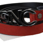 Elegant Blood Red Leather Belt - SEHABRANDS