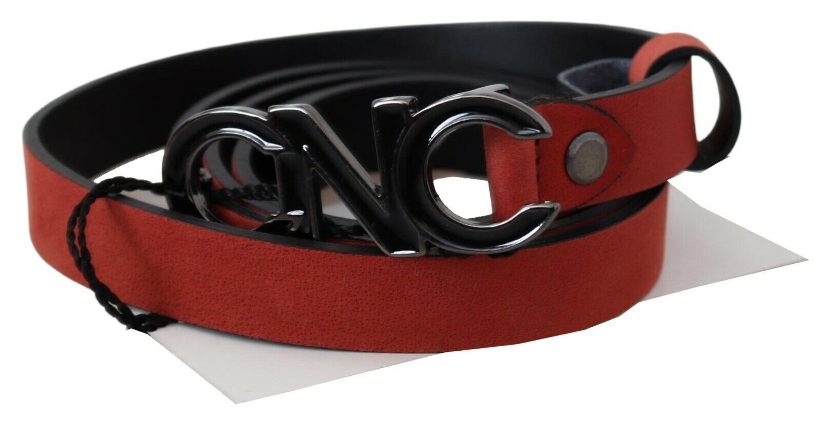 Elegant Blood Red Leather Belt - SEHABRANDS