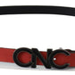 Elegant Blood Red Leather Belt - SEHABRANDS